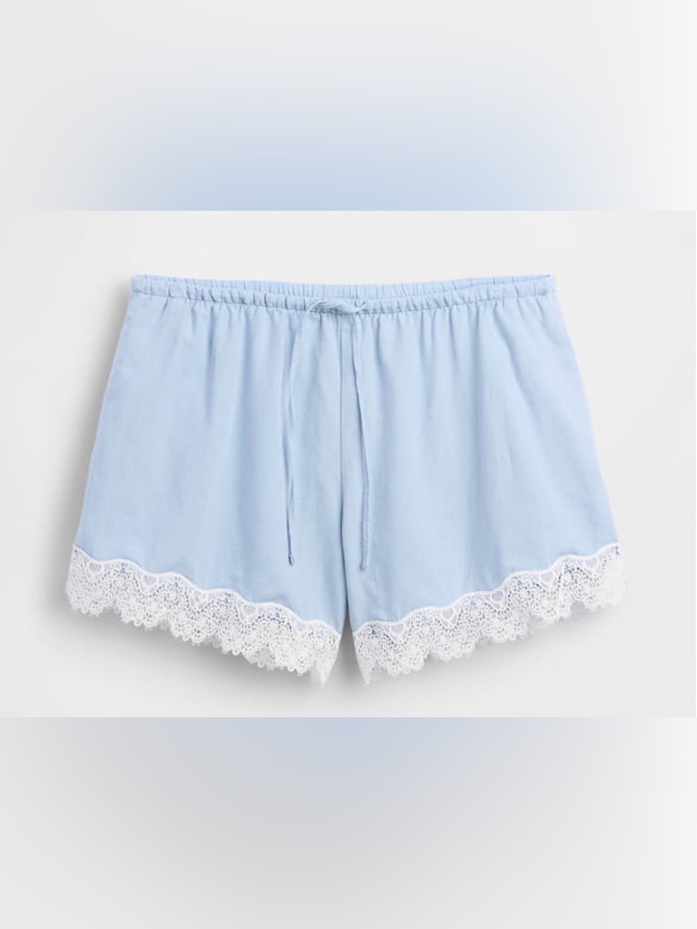 NWT Gap mid rise lace trim linen blend shorts. SIZE XS
